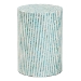Baxton Studio Draven Modern Bohemian White and Blue Mother of Pearl End Table