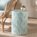 Baxton Studio Draven Modern Bohemian White and Blue Mother of Pearl End Table - F232-FT37-Accent Table