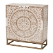 Baxton Studio Ercilia Modern Bohemian White and Rustic Brown Mother of Pearl Storage Cabinet