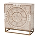 Baxton Studio Ercilia Modern Bohemian White and Rustic Brown Mother of Pearl Storage Cabinet