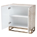 Baxton Studio Ercilia Modern Bohemian White and Rustic Brown Mother of Pearl Storage Cabinet - F232-FT43-Cabinet