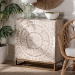 Baxton Studio Ercilia Modern Bohemian White and Rustic Brown Mother of Pearl Storage Cabinet - F232-FT43-Cabinet