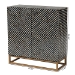 Baxton Studio Belenus Modern Bohemian Two-Tone Black and Grey Mother of Pearl and Gold Metal Storage Cabinet - F232-FT52-Cabinet