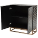 Baxton Studio Belenus Modern Bohemian Two-Tone Black and Grey Mother of Pearl and Gold Metal Storage Cabinet - F232-FT52-Cabinet