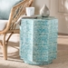 Baxton Studio Olesia Modern Bohemian Blue Mother of Pearl End Table - F232-FT59-Wooden-Accent Table