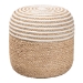 bali & pari Nequiel Modern Bohemian Natural Brown Seagrass and Woven Rope Ottoman Footstool