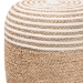 bali & pari Nequiel Modern Bohemian Natural Brown Seagrass and Woven Rope Ottoman Footstool - F234-FT5-Seagrass/Cotton-Stool
