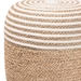 bali & pari Nequiel Modern Bohemian Natural Brown Seagrass and Woven Rope Ottoman Footstool - F234-FT5-Seagrass/Cotton-Stool