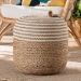 bali & pari Nequiel Modern Bohemian Natural Brown Seagrass and Woven Rope Ottoman Footstool - F234-FT5-Seagrass/Cotton-Stool