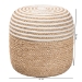 bali & pari Nequiel Modern Bohemian Natural Brown Seagrass and Woven Rope Ottoman Footstool - F234-FT5-Seagrass/Cotton-Stool