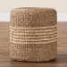 bali & pari Wickham Modern Bohemian Natural Brown Seagrass Ottoman Footstool - F234-FT6-Seagrass/Palm Leaf-Stool