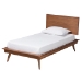 Baxton Studio Melora Mid-Century Modern Walnut Brown Finished Wood and Rattan Twin Size 5-Piece Bedroom Set - MG0004-Ash Walnut-Twin 5PC Bedroom Set