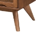 Baxton Studio Melora Mid-Century Modern Walnut Brown Finished Wood and Rattan Twin Size 5-Piece Bedroom Set - MG0004-Ash Walnut-Twin 5PC Bedroom Set