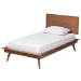 Baxton Studio Melora Mid-Century Modern Walnut Brown Finished Wood and Rattan Twin Size 4-Piece Bedroom Set - MG0004-Ash Walnut-Twin 4PC Bedroom Set