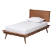 Baxton Studio Melora Mid-Century Modern Walnut Brown Finished Wood and Rattan Twin Size 3-Piece Bedroom Set - MG0004-Ash Walnut-Twin 3PC Bedroom Set