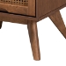 Baxton Studio Melora Mid-Century Modern Walnut Brown Finished Wood and Rattan Twin Size 3-Piece Bedroom Set - MG0004-Ash Walnut-Twin 3PC Bedroom Set