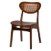 Baxton Studio Jeriah Mid-Century Modern Walnut Brown Finished Wood and Woven Rattan 7-Piece Dining Set - RH253C-Walnut Rattan-Rectangle-7PC Dining Set