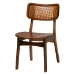 Baxton Studio Estera Mid-Century Modern Walnut Brown Finished Wood and Rattan 7-Piece Dining Set - RH254C-Walnut Rattan-Rectangle-7PC Dining Set