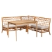bali & pari Adora Modern Bohemian Honey Rattan 4-Piece Dining Nook Set