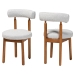 Baxton Studio Edric Modern Japandi Light Grey Boucle Fabric and Walnut Brown Finished Wood 2-Piece Dining Chair Set