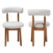 Baxton Studio Edric Modern Japandi Light Grey Boucle Fabric and Walnut Brown Finished Wood 2-Piece Dining Chair Set - BBT5491-Maya- Sky Grey-DC