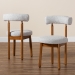Baxton Studio Edric Modern Japandi Light Grey Boucle Fabric and Walnut Brown Finished Wood 2-Piece Dining Chair Set - BBT5491-Maya- Sky Grey-DC
