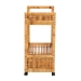 bali & pari Genet Modern Bohemian Natural Brown Rattan and Teak Wood 2-Tier Kitchen Cart - DCWH10014-Rous-Natural Rattan-Cart