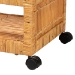 bali & pari Genet Modern Bohemian Natural Brown Rattan and Teak Wood 2-Tier Kitchen Cart - DCWH10014-Rous-Natural Rattan-Cart