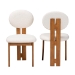 Baxton Studio Kacela Modern Japandi Cream Boucle Fabric and Walnut Brown Finished Wood 2-Piece Dining Chair Set - BBT5490-Walnut/Maya Cream-DC