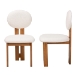 Baxton Studio Kacela Modern Japandi Cream Boucle Fabric and Walnut Brown Finished Wood 2-Piece Dining Chair Set - BBT5490-Walnut/Maya Cream-DC