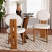 Baxton Studio Kacela Modern Japandi Cream Boucle Fabric and Walnut Brown Finished Wood 2-Piece Dining Chair Set - BBT5490-Walnut/Maya Cream-DC