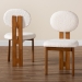Baxton Studio Kacela Modern Japandi Cream Boucle Fabric and Walnut Brown Finished Wood 2-Piece Dining Chair Set - BBT5490-Walnut/Maya Cream-DC