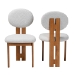 Baxton Studio Kacela Modern Japandi Light Grey Boucle Fabric and Walnut Brown Finished Wood 2-Piece Dining Chair Set - BBT5490-Walnut/Maya Sky Grey-DC