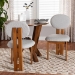 Baxton Studio Kacela Modern Japandi Light Grey Boucle Fabric and Walnut Brown Finished Wood 2-Piece Dining Chair Set - BBT5490-Walnut/Maya Sky Grey-DC