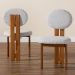 Baxton Studio Kacela Modern Japandi Light Grey Boucle Fabric and Walnut Brown Finished Wood 2-Piece Dining Chair Set - BBT5490-Walnut/Maya Sky Grey-DC