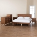 Baxton Studio Melora Mid-Century Modern Walnut Brown Finished Wood and Rattan Full Size 5-Piece Bedroom Set - MG0004-Ash Walnut-Full 5PC Bedroom Set