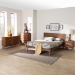 Baxton Studio Melora Mid-Century Modern Walnut Brown Finished Wood and Rattan Full Size 4-Piece Bedroom Set - MG0004-Ash Walnut-Full 4PC Bedroom Set