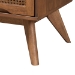 Baxton Studio Melora Mid-Century Modern Walnut Brown Finished Wood and Rattan Full Size 4-Piece Bedroom Set - MG0004-Ash Walnut-Full 4PC Bedroom Set