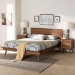 Baxton Studio Melora Mid-Century Modern Walnut Brown Finished Wood and Rattan Full Size 3-Piece Bedroom Set - MG0004-Ash Walnut-Full 3PC Bedroom Set