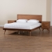 Baxton Studio Melora Mid-Century Modern Walnut Brown Finished Wood and Rattan Full Size 3-Piece Bedroom Set - MG0004-Ash Walnut-Full 3PC Bedroom Set