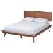 Baxton Studio Melora Mid-Century Modern Walnut Brown Finished Wood and Rattan Full Size 3-Piece Bedroom Set - MG0004-Ash Walnut-Full 3PC Bedroom Set