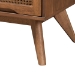 Baxton Studio Nura Mid-Century Modern Walnut Brown Finished Wood and Rattan Full Size 5-Piece Bedroom Set - Nura-Ash Walnut Rattan-Full 5PC Bedroom Set