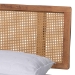 Baxton Studio Nura Mid-Century Modern Walnut Brown Finished Wood and Rattan Full Size 5-Piece Bedroom Set - Nura-Ash Walnut Rattan-Full 5PC Bedroom Set
