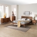 Baxton Studio Nura Mid-Century Modern Walnut Brown Finished Wood and Rattan Full Size 4-Piece Bedroom Set - Nura-Ash Walnut Rattan-Full 4PC Bedroom Set