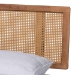 Baxton Studio Nura Mid-Century Modern Walnut Brown Finished Wood and Rattan Full Size 4-Piece Bedroom Set - Nura-Ash Walnut Rattan-Full 4PC Bedroom Set