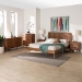 Baxton Studio Asami Mid-Century Modern Walnut Brown Finished Wood and Woven Rattan Full Size 5-Piece Bedroom Set - Asami-Ash Walnut Rattan-Full 5PC Bedroom Set
