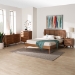 Baxton Studio Asami Mid-Century Modern Walnut Brown Finished Wood and Woven Rattan Full Size 4-Piece Bedroom Set - Asami-Ash Walnut Rattan-Full 4PC Bedroom Set