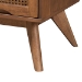 Baxton Studio Asami Mid-Century Modern Walnut Brown Finished Wood and Woven Rattan Full Size 4-Piece Bedroom Set - Asami-Ash Walnut Rattan-Full 4PC Bedroom Set