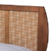 Baxton Studio Asami Mid-Century Modern Walnut Brown Finished Wood and Woven Rattan Full Size 4-Piece Bedroom Set - Asami-Ash Walnut Rattan-Full 4PC Bedroom Set