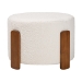 Baxton Studio Finlay Modern Japandi Cream Boucle Fabric and Walnut Brown Finished Wood Ottoman Footstool - BBT5487-Walnut/Maya Cream-Stool